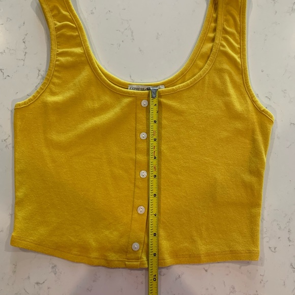 Express Button Up Crop Top, Size M - Picture 3 of 5